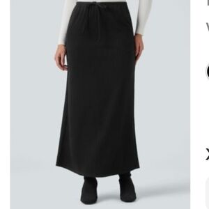 HALARA Ribbed Drawstring Maxi Skirt with POCKETS NWT